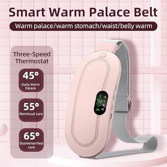 Menstrual Heating Pad Belt – Portable Period Pain Relief Massager with Heat & Vibration