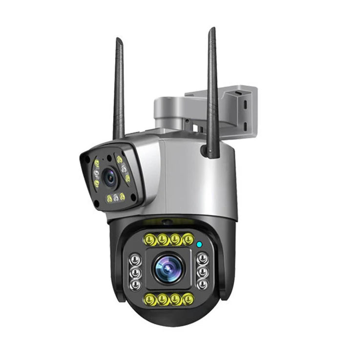 Dual Lens Smart WiFi CCTV Camera: Panoramic Outdoor Security System