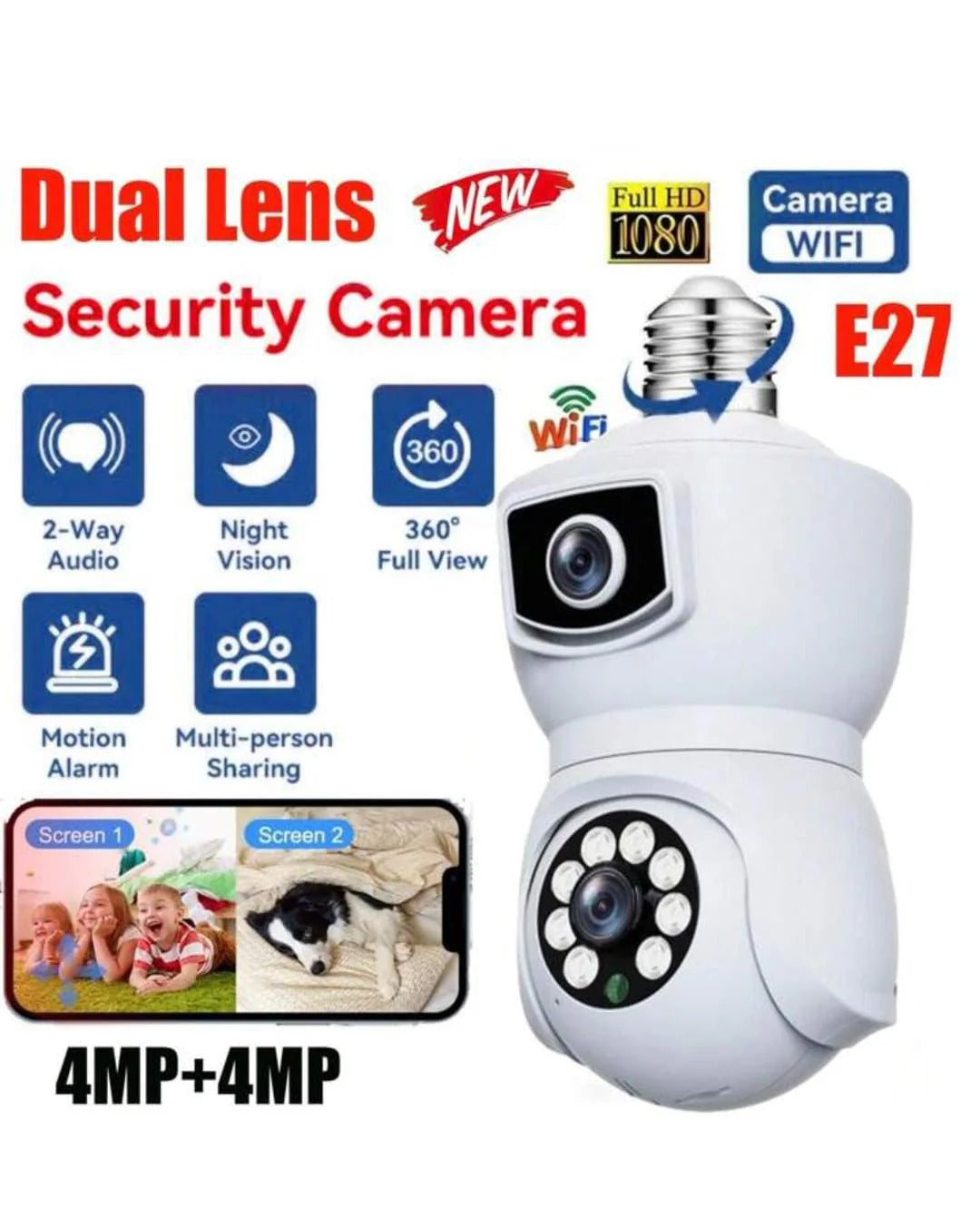 Dual Lens Smart WiFi CCTV Camera | Advanced Wireless Home Security System