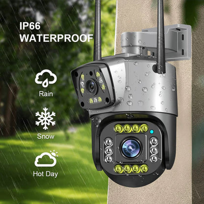 Dual Lens Smart WiFi CCTV Camera: Panoramic Outdoor Security System