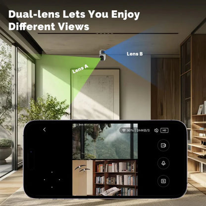 Dual Lens Smart WiFi CCTV Camera 360° | Advanced Wireless Home Security System