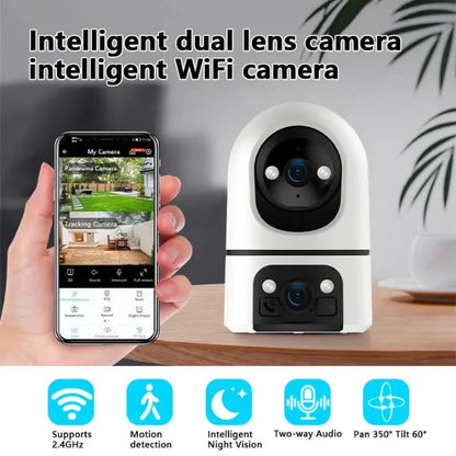 Dual Lens Smart WiFi CCTV Camera 360° | Advanced Wireless Home Security System