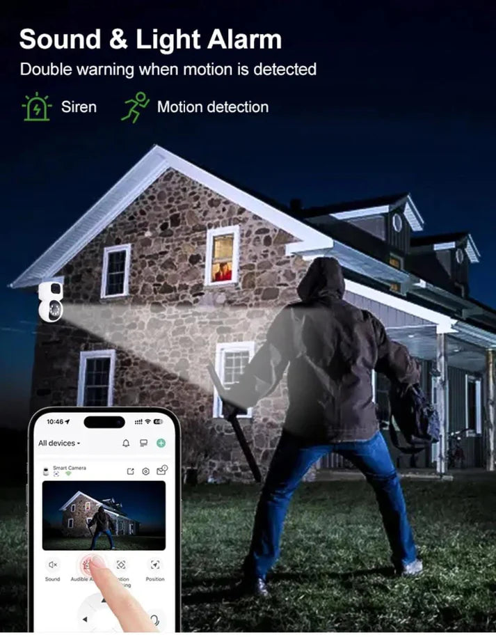 360° Dual Lens Smart WiFi CCTV Camera | Panoramic Indoor Home Security Camera