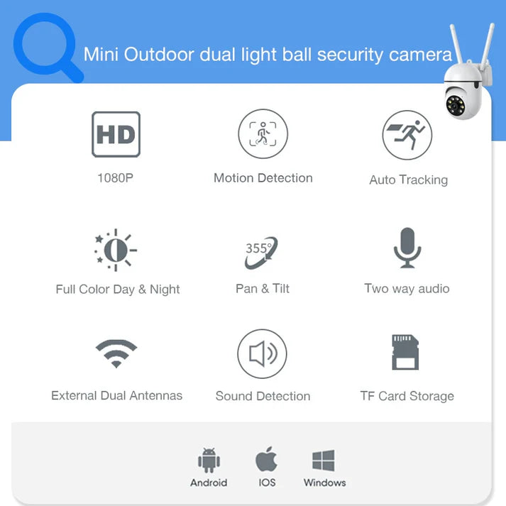 Smart WiFi CCTV Camera: Wireless Outdoor & Home Security Surveillance