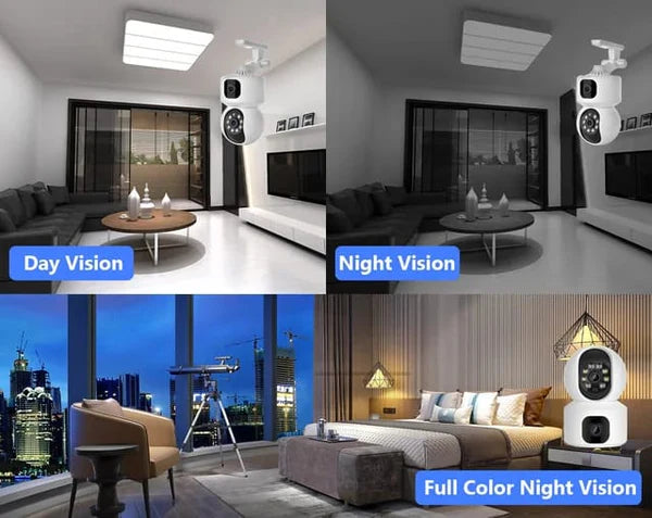 360° Dual Lens Smart WiFi CCTV Camera | Panoramic Indoor Home Security Camera