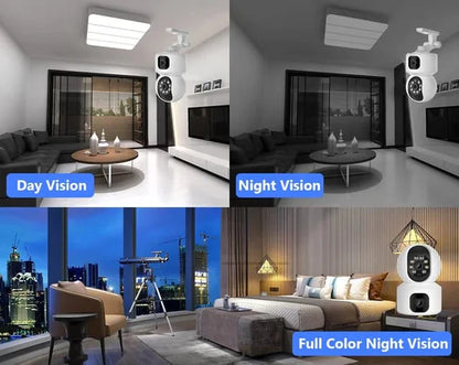 360° Dual Lens Smart WiFi CCTV Camera | Panoramic Indoor Home Security Camera