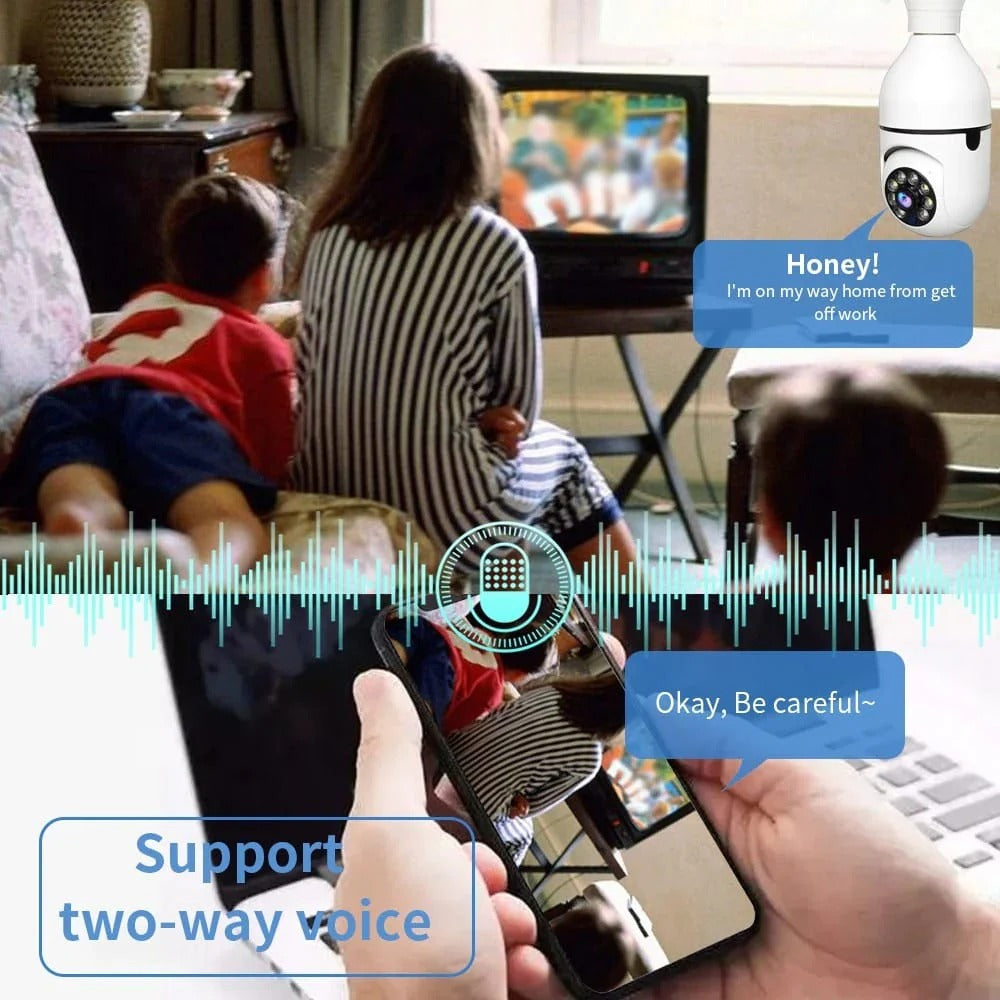 Bulb Socket Smart WiFi CCTV Camera 1080P Full HD | Hidden Security Camera